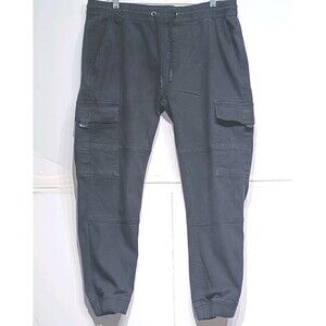 Akademiks Mens Black Jogger Cargo Pants Sz XL